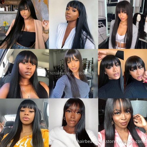 Wholesale 613 Blonde Wig Machine Made None Lace Front Wig Brazilian Straight Human Hair Wigs With Bangs